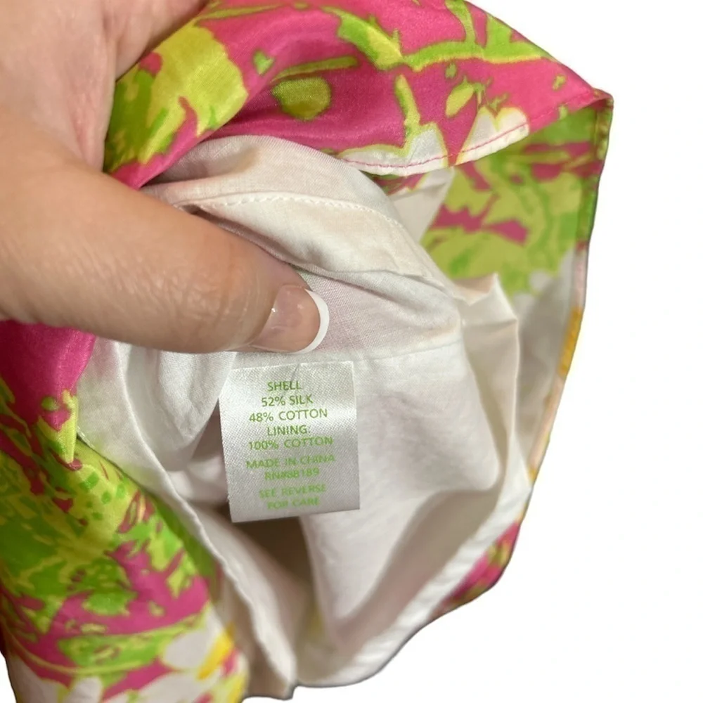 Lilly Pulitzer Briddie Strapless daisy silk dress size 0 - Picture 8 of 12